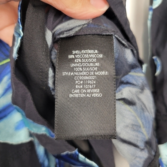 Alice + Olivia Rosario Tie Waist Blue Kimono Silk Blend Top Size Small - Picture 16 of 16